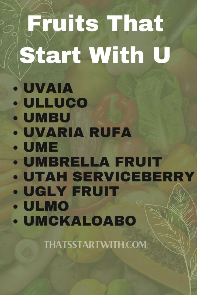 Best Fruits That Start With U